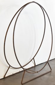 WROUGHT IRON HOOP-STYLE LOG RACK