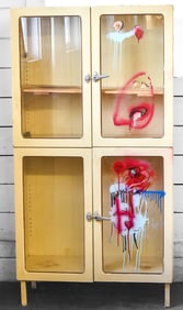 INDUSTRIAL STEEL MEDICAL DISPLAY CABINET