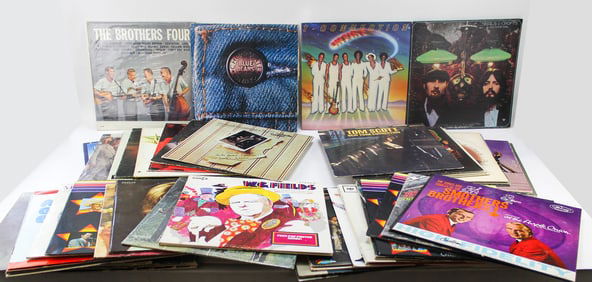 COLLECTION OF FIFTY VINTAGE LP RECORDS OF VARIOUS GENRES
