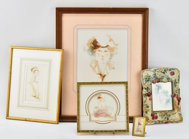 COLLECTION OF DOROTHY KLYVER ORIGINAL WATERCOLOR & PENCIL PORTRAITS