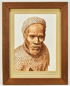 GERARD BHENGU ZULU MAN'S WATERCOLOR PORTRAIT