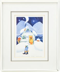 RIE MUNOZ 'WINTER CABIN, TENAKEE' SIGNED LIMITED EDITION LITHOGRAPH