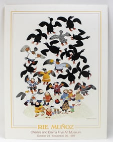 1989 RIE MUNOZ 'GUILLEMOT LEGEND' CHARLES & EMMA FRYE ART MUSEUM GALLERY EXHIBITION POSTER
