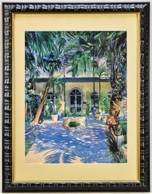 ROBERT E. KENNEDY "KEY WEST COURTYARD" WATERCOLOR