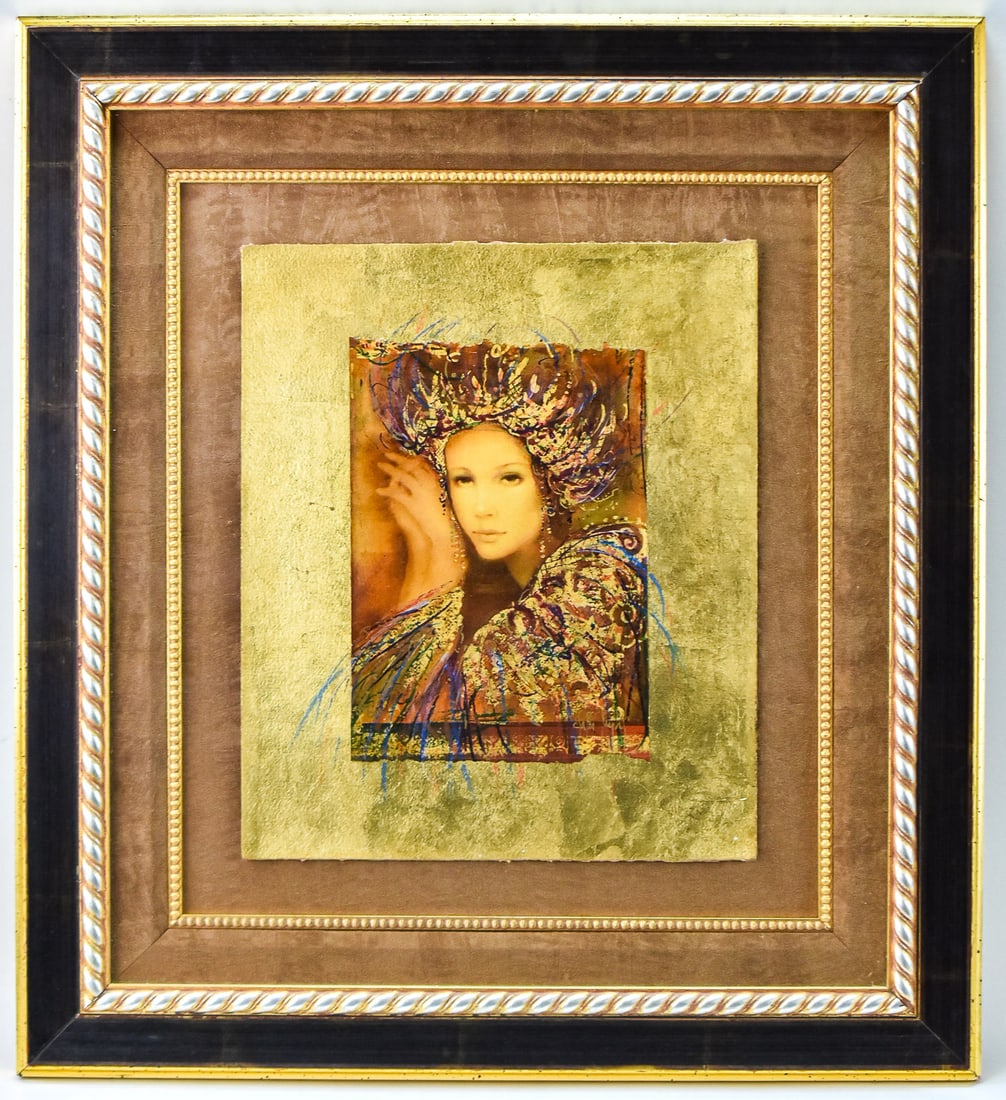 CSABA MARKUS 'GOLDEN PRINCESS' LIMITED EDITION MIXED MEDIA ON PAPER (1 of 6)