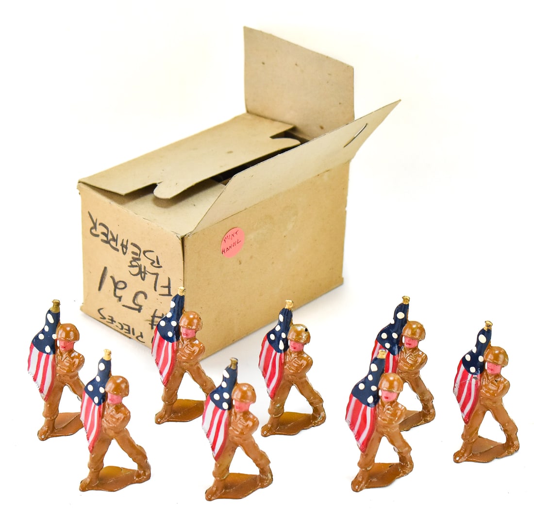 COLLECTION OF MANOIL #21 FLAG BEARER CAST TOY SOLDIERS (1 of 2)