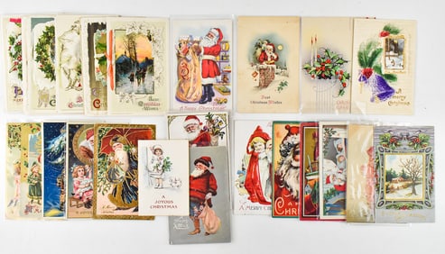 ANTIQUE CHRISTMAS POSTCARDS: JOHN WINSCH, ELLEN CLAPSADDLE, P.F. VOLLAND & COMPANY & MORE