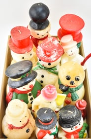MIDCENTURY CHRISTMAS FROSTY THE SNOWMAN CANDLES