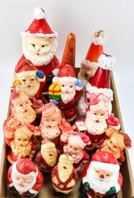 ASSORTED MIDCENTURY CHRISTMAS SANTA CLAUS CANDLES