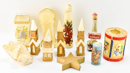 ASSORTED MIDCENTURY CHRISTMAS CANDLES