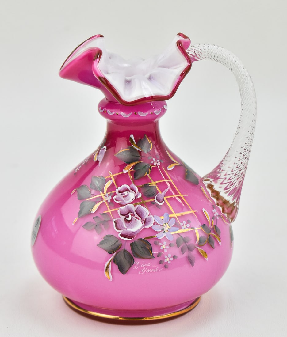 FENTON CONNOISSEUR COLLECTION 'WILD ROSE' PITCHER (1 of 4)