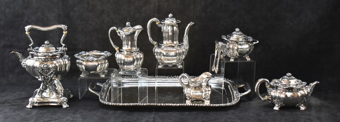 TIFFANY & CO. STERLING SILVER 'CHRYSANTHEMUM' COFFEE & TEA SERVICE SET