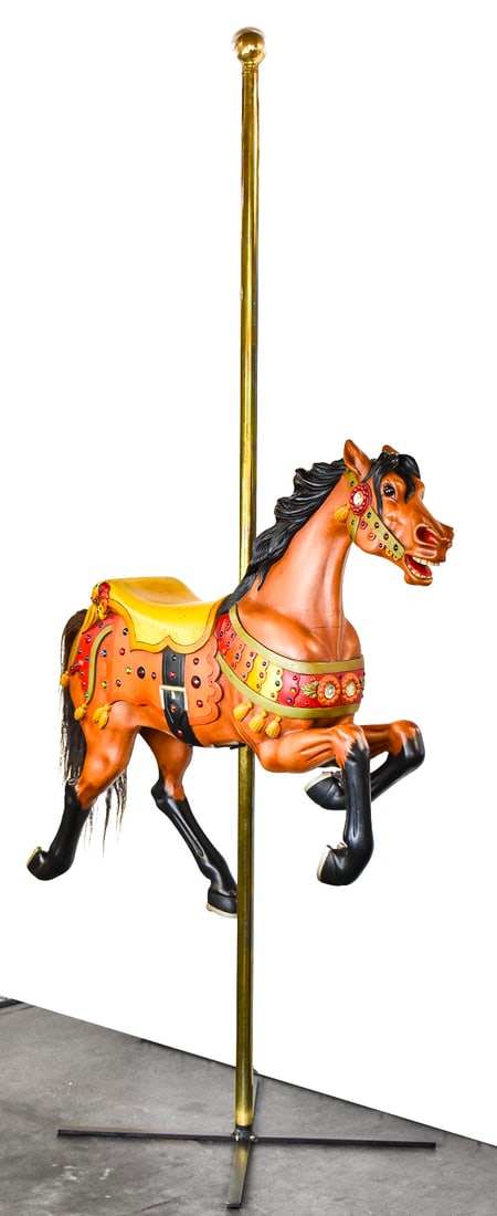 CIRCA 1905 CHARLES I.D. LOOFF JEWELED JUMPER CAROUSEL HORSE (1 of 5)