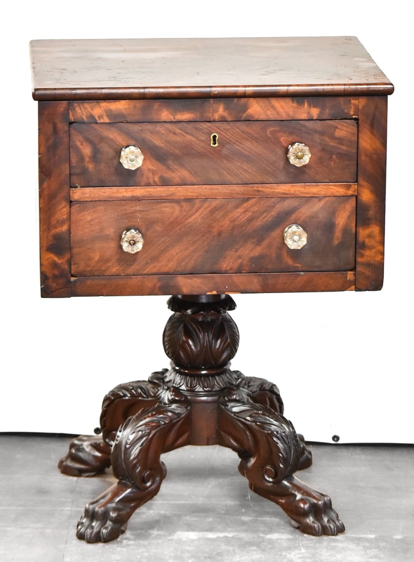 AMERICAN FEDERAL PERIOD FLAME MAHOGANY WORK TABLE (1 of 3)