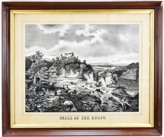 'FALLS OF THE RHEIN' MIXED MEDIA ON PAPER BY CHRISTIAN HALDENWANG