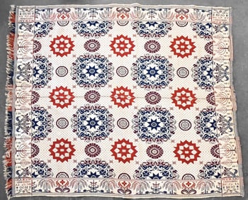 1850 WILLIAM CRAIG, INDIANA JEWISH-THEMED COVERLET