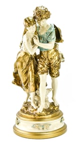 SIGNED HIPPOLYTE MOREAU FRENCH FIGURAL TABLE LAMP BASE