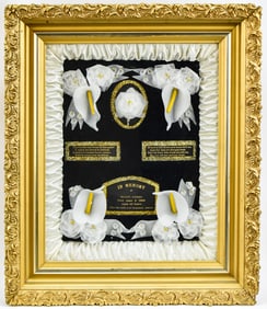 1908 VICTORIAN MEMORIAL MOURNING SHADOWBOX; ELLEN GREGG