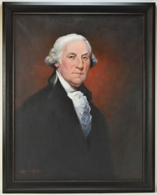 OIL PORTRAIT OF GEORGE WASHINGTON BY HOWARD HOUSE