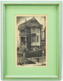 ERNEST RICHARDSON 'STAIRWAY TO THE PAST' SIGNED LITHOGRAPH