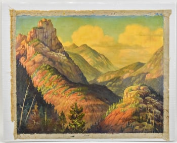 LEROY GREENE 'MOUNTAIN LANDSCAPE' OIL PAINTING