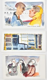 THREE NELSON SANDGREN WATERCOLOR PAINTINGS