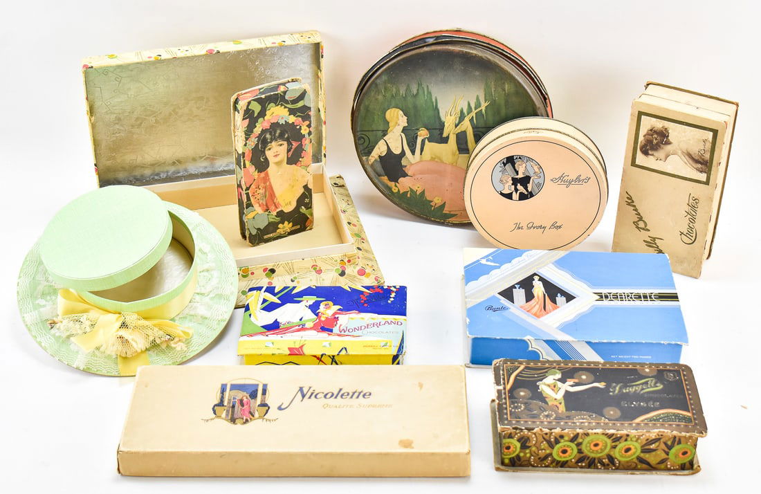 EARLY 20TH CENTURY CANDY & CHOCOLATE BOXES: DAGGETTS, LOHEIDE, MERRILL, & MORE (1 of 3)