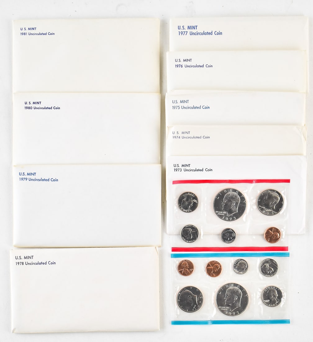 1973-1981 UNCIRCULATED U.S. COIN SETS (1 of 2)