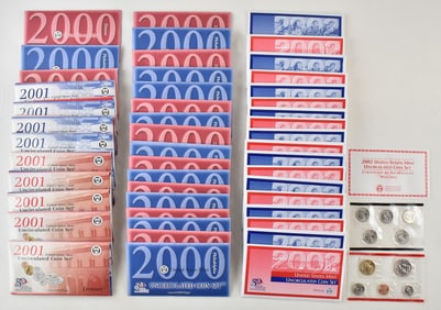 2000, 2001, & 2002 UNCIRCULATED U.S. COIN SETS