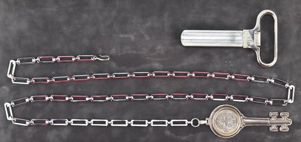 WINE BOTTLE OPENER & STERLING SILVER WINE TASTING KEY