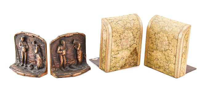 FRANCOISE MILLET 'ANGELUS CALL TO PRAYER' STYLE & AMERICAN BINDER COMPANY BOOKENDS