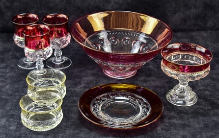 COLLECTION OF TIFFIN 'KING'S CROWN' PATTERN GLASSWARE