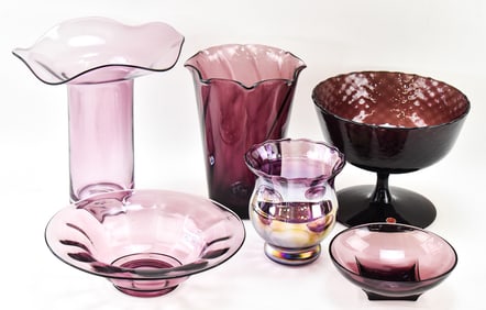 AMETHYST GLASS ASSORTMENT: HAZEL ATLAS, BOHEMIA GLASS, & MORE