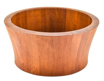 MID-CENTURY RICHARD NISSEN DENMARK STAVED TEAK SERVING BOWL