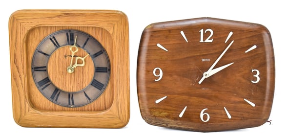 PAIR OF MID-CENTURY WALL CLOCKS: RICHTER & SMITHS
