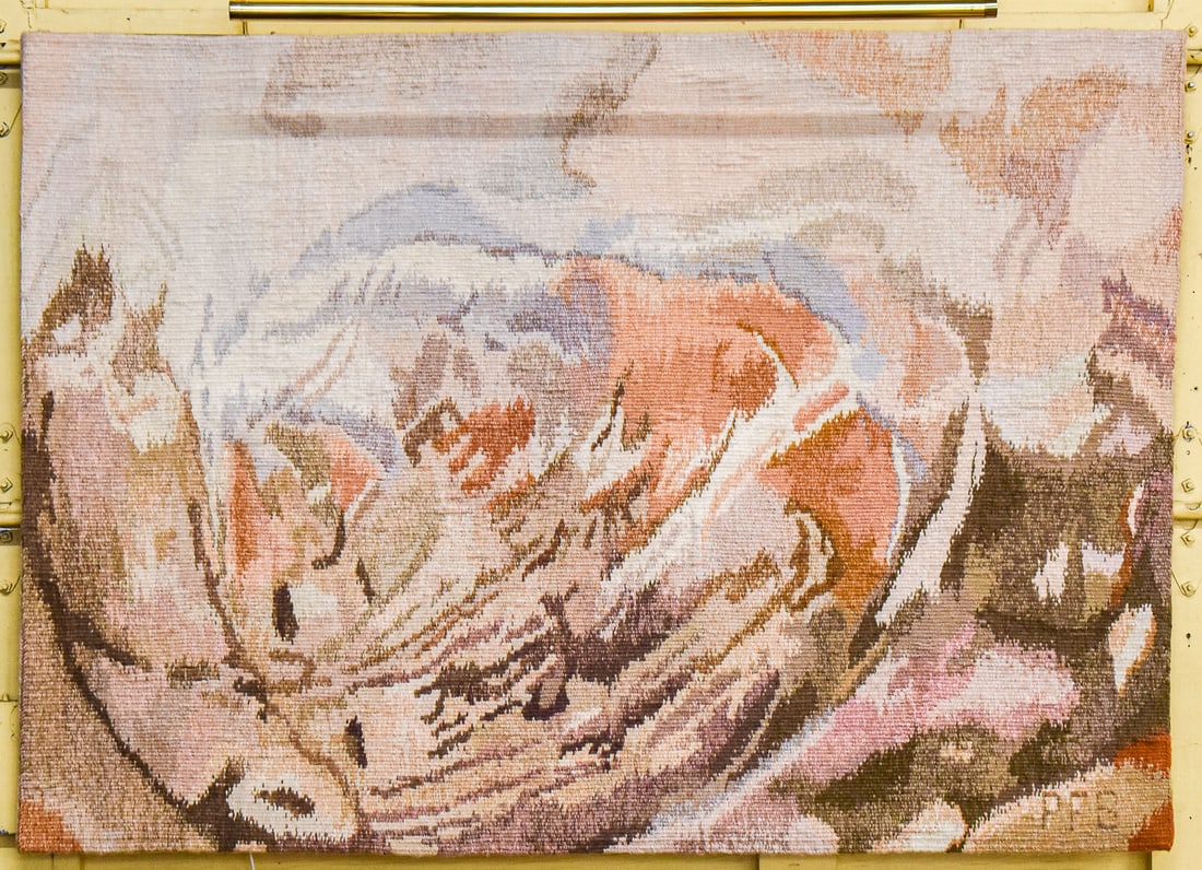 'VARIATIONS' MOUNTED TAPESTRY WITH ART LIGHT, PHILADELPHIA FIBER STUDIO (1 of 3)