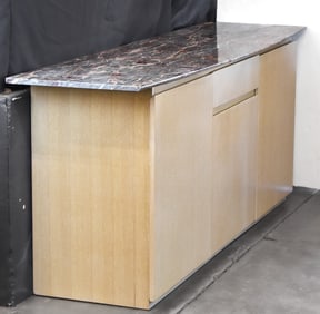 ITALIAN RED JASPER MARBLE CREDENZA, LATE 20TH CENTURY