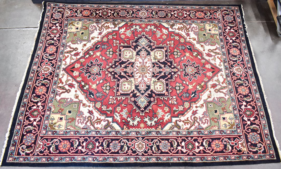 WOOL HAND-KNOTTED HERIZ STYLE RUG, INDIA (1 of 6)