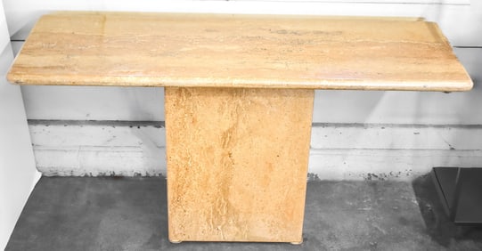 ITALIAN-STYLE TRAVERTINE CONSOLE TABLE