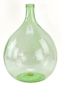 LARGE GREEN GLASS DEMIJOHN