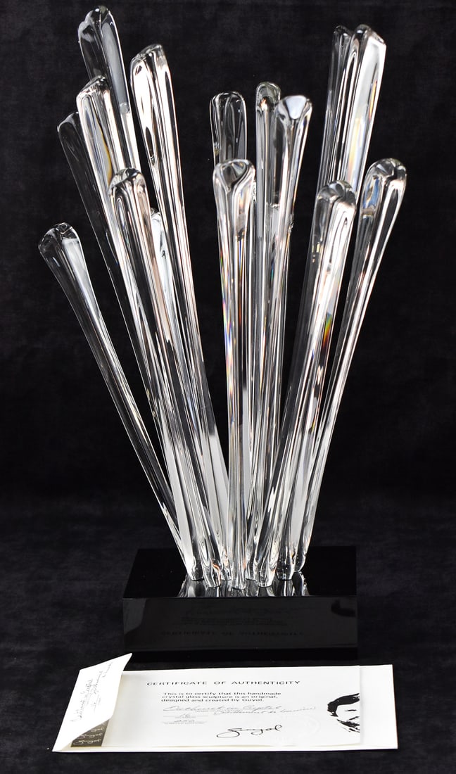 GUYOL SIGNED 'OUTBURST' CRYSTAL GLASS SCULPTURE (1 of 5)