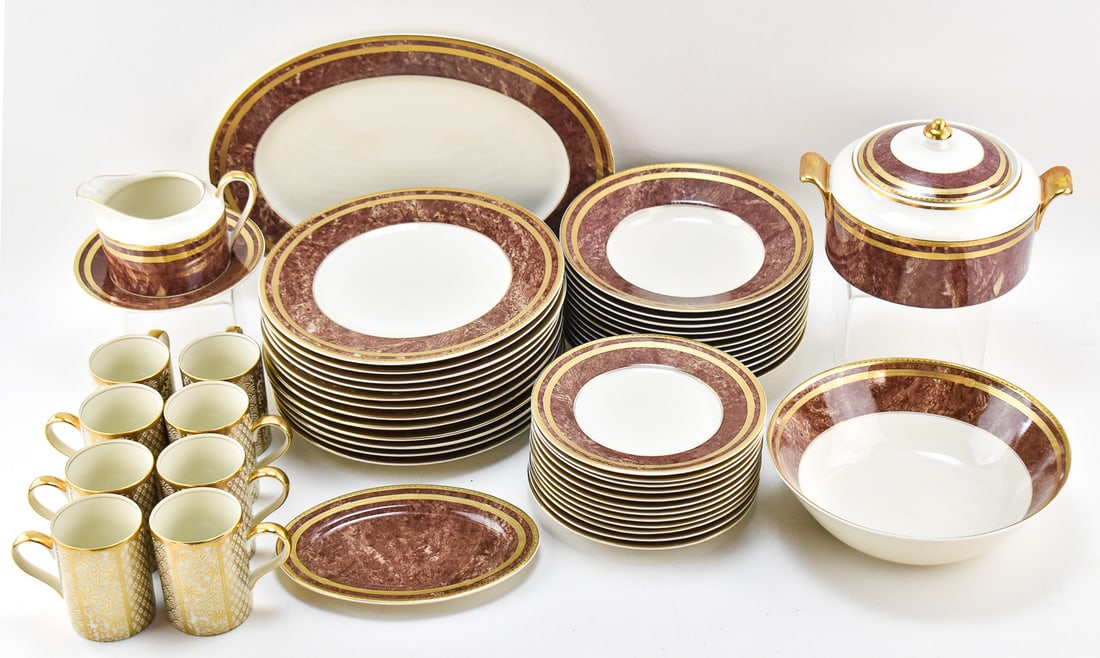 SET OF POSTMODERN OSCAR DE LA RENTA ROSE TRAVERTINE PORCELAIN CHINA & MORE (1 of 5)