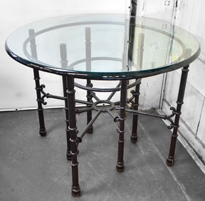 GIACOMETTI STYLE SCULPTURAL COFFEE TABLE; LATE 20TH CENTURY