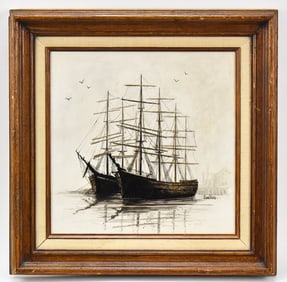 'MASTED SHIPS' ACRYLIC PAINTING BY VANDLAC