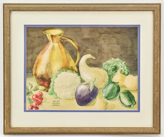 HELEN MOSES KNOLL STILL LIFE WATERCOLOR PAINTING