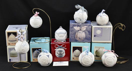 COLLECTION OF LLADRO PORCELAIN CHRISTMAS BELLS