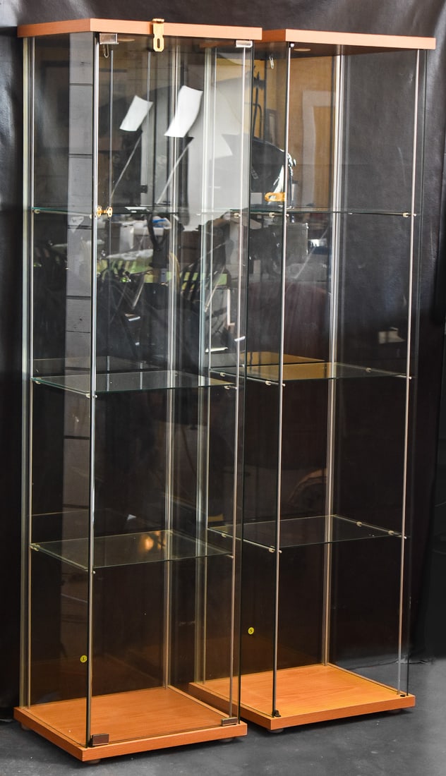 TWO IKEA - SWEDEN GLASS DISPLAY CABINETS (1 of 2)