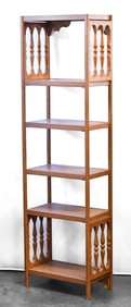 FAUX WOOD METAL FIVE-SHELF ETAGERE, LATE 20TH CENTURY