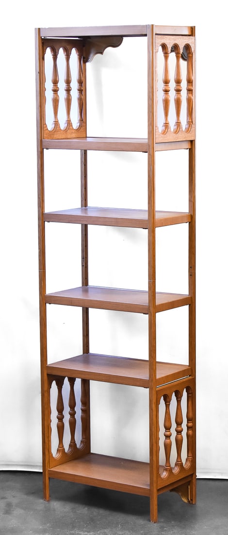 FAUX WOOD METAL FIVE-SHELF ETAGERE, LATE 20TH CENTURY (1 of 1)