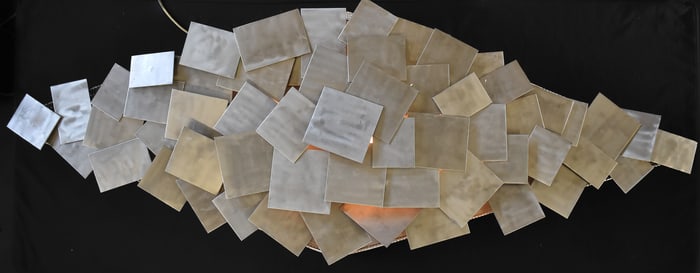 NETHERLANDS MODERNIST LIGHTED STEEL WALL SCULPTURE